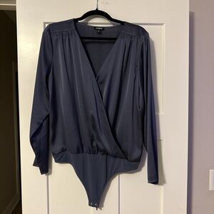 Express Deep Blue Wrap Bodysuit